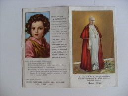 Calendarietto/calendario Santino "PIO X" Anno 1952 Missioni Francescane - Big : 1941-60