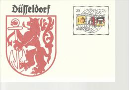 ALEMANIA DDR ENTERO POSTAL ESCUDO DUSSELDORF LEON - Sonstige & Ohne Zuordnung