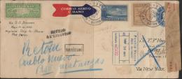 O)1932CUBA, CATAPULT FLIGHT COVER, POSTAL STATIONARY OF COLUMBUS, POR VAPOR \"S.S EUROPA, GERMAN SEAL XF - Posta Aerea