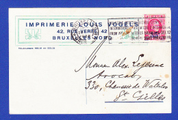 IMPRIMERIE LOUIS VOGELS -- CACHET  BRUXELLES 1 / BRUSSEL - 28.III.1928 - Lettres & Documents