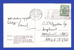 CARTE POSTALE -- CACHET  PARFAIT  -  BRUGGE 3 - 22.VIII.1938  -  2 SCANS - Lettres & Documents