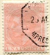 Edifil 207, Alfonso XII 1 Pts Rosa De 1879 Usado - Usati