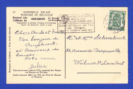 CARTE POSTALE -- CACHET  BRUXELLES - 22.VIII.1937  -  2 SCANS - Covers & Documents