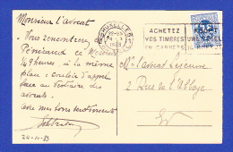 CARTE POSTALE --  CACHET  BRUXELLES 1 / BRUSSEL - 24.X.1933  -  2 SCANS - Covers & Documents
