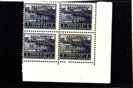 1939-ASSEMBLEA COSTITUENTE 1.Q GRIGIO NERO NUOVI MNH** QUARTINA - Unused Stamps