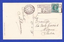 CARTE POSTALE -- CACHET  PARFAIT  - BRUXELLES 4 / BRUSSEL - 15.IV.1929  -  2 SCANS - Brieven En Documenten