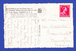 CARTE POSTALE -- CACHET  OOSTEND - 2.VIII.1939 -  2 SCANS - Lettres & Documents