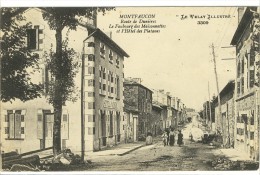 Carte Postale Ancienne Montfaucon En Velay - Route De Dunières. Le Faubourg Des Maisonnettes Et L'Hôtel Des Platanes - Montfaucon En Velay