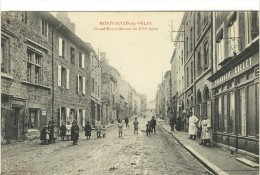 Carte Postale Ancienne Montfaucon En Velay - Grande Rue Et Maisons Du XVIe Siècle - Pharmacie Collet - Montfaucon En Velay