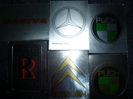 Autres Collections -  Vignette - 6 Vignettes Marques Auto : Rolls Royce Cagiva Mercedes Benz Citroen Puch - Other & Unclassified