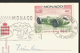 MONACO Le Palais Illuminée Stamp Voiture Lotus Climax 1967 - Palacio Del Príncipe