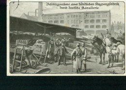 Beschlagnahmung Einer Feindlichen Flugzeug-Fabrik Pferde Soldaten Kavallerie Um 1915 - 1914-1918: 1. Weltkrieg