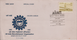 India  1993  All India Manufacturers Organisation  Industry  Map  Special Cover # 49839 - Lettres & Documents