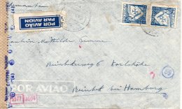 PORTUGAL LETTRE CENSUREE POUR L'ALLEMAGNE 1943 - Marcophilie