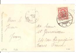 N°Y&T 74   LUXEMBOURG   Vers FRANCE  Le       15 AOUT1911  (2 SCANS) - 1906 Guillermo IV