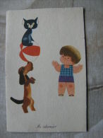 Child - Dog Chien Hung -cat Katze - Cirque -Circus  - Humour   D106308 - Humorous Cards