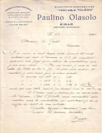 ESPAGNE - EIBAR - FABRIQUE DE BIJOUX - BIJOUTERIE DAMASQUINEE " VERITABLE TOLEDO " - PAULINO OLASOLO - LETTRE - 1924 - Spanje