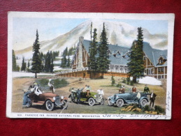 Paradise Inn , Rainier National Park , Washington - Old Cars - Sent To Estonia In 1924 - USA - Used - Seattle