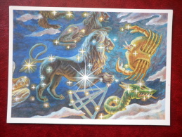 Leo - Sextans - Cancer - Constellations - Lion -  Sextant - Stars - Night Sky - 1990 - Russia USSR - Unused - Sterrenkunde