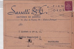 00300 Envio De Lisboa A Barcelona 1950 - Cartas & Documentos