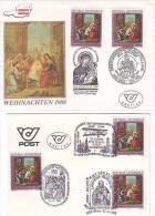 1102j: Österreich Weihnachten 1988, Gute Stempelkombinationen - Variétés & Curiosités