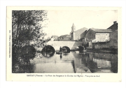 Cp, 86, Sanxay, Le Pont Des Bergers Et Le Clocher De L'Eglise, Vue Prise En Aval - Autres & Non Classés