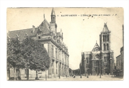 Cp, 93, Saint-Denis, L'Hôtel De Ville Et L'Abbaye, écrite 1919 - Saint Denis