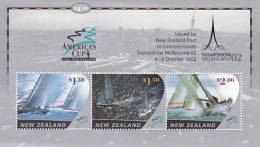 New Zealand 2002 America's Cup Mini Sheet Overprinted Melbourne Stampshow MNH - Blocks & Kleinbögen