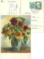 Pro Infirmis Karte "Sonnenblumen" (A.Siegfried)  (Mischfrankatur)          1942 - Storia Postale