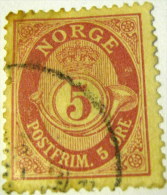 Norway 1893 Posthorn 5ore - Used - Gebruikt