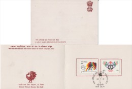 India  1981  Hockey  2v Stamps  Asian Games  VIP Presentation Folder # 50153 - Jockey (sobre Hierba)