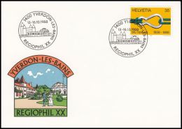 Austria 1988, Card, Postmark Yverdon - Briefe U. Dokumente