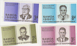 Samoa 1967 5th Anniversary Of Independence - Samoa