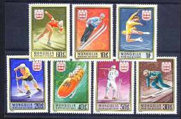 MONGOLIE 1975, SKI PATINAGE ARTISTIQUE TIR CARABINE BOBSLEIGH... 7 Valeurs, Neufs. R541 - Inverno1976: Innsbruck