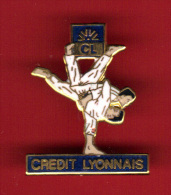 29723-Pin's.Judo.banque Credit Lyonnais. - Judo