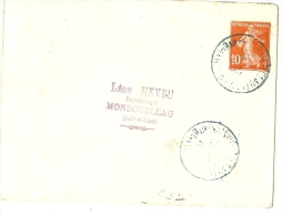 LBR35 - EP ENVELOPPE SEMEUSE 10c  VOYAGEE JUILLET 1916 - Standard- Und TSC-Briefe (vor 1995)