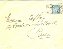 LBR35 - EP ENVELOPPE SAGE 15c VOYAGEE GRANVILLE / PARIS 17/5/1904 - Standard Covers & Stamped On Demand (before 1995)