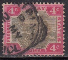 Federated Malay States Used 1900, 4c  Wmk Crown CA, Tiger, Malaysia, Malaya - Federated Malay States