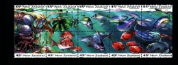 NEW ZEALAND - 1993 FISHES  BLOCK OF 10 FROM BOOKLET MINT NH - Blocks & Kleinbögen