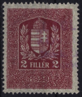 1926 Hungary, Ungarn, Hongrie - Revenue Stamp - 2 F - Steuermarken