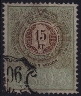 1893 - Austria -  Revenue, Tax Stamp - 15 Kr. - Fiscali