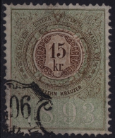 1893 - Austria -  Revenue, Tax Stamp - 15 Kr. - Revenue Stamps