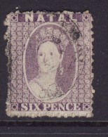 Natal 1863 6d Fine Used CC Watermark (Ref JU-5) - Natal (1857-1909)