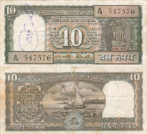 Banknote 10 Indische Rupien Indien India Rupees IR Re Rs Rupie Rupee Geldschein Indian Note - Indien