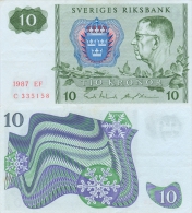 Banknote 10 Kronen Schweden Sweden Sverige Krona Kronor SEK Skr Svenska Money Note Geld - Suède