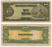 Banknote 10 Pesos Philippinen 1944 Japanese Government Philippines Japan Nippon Note Asien Asia Geld Money - Filippijnen