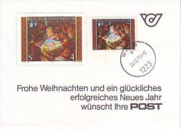 1105e: Österreich 1979, Weihnachts- Glückwunschkarte Der ÖPT, Gestempelt 24.12., ANK 152.- € - Brieven En Documenten