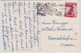 Christkindl 1959, Werbestempel 10 Jahre Postamt, Auf AK - Brieven En Documenten