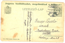 LBR35 - HONGRIE EP CP  VOYAGEE JUIN 1924 - Postwaardestukken