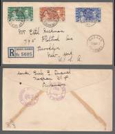 Bahamas 1937 FDC Registered Cover To USA Royal Wedding - 1859-1963 Kronenkolonie